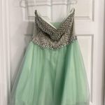 Terani Couture  Formal Dress Strapless Beaded Teal and Gold  Photo 0