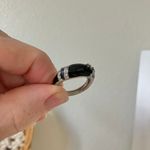 Avon NRT NRT Black Enamel Rhinestone Encrusted Avon Ring “Syrinx” Silver Band Swirl Goth Jewelry Photo 13