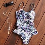 Badgley Mischka NEW One Piece Swimsuit Size 4 Photo 2