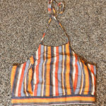 Le Lis Collection Striped Halter Top Sleeveless‎ Casual Crop Top Size S Orange Photo 0