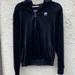 FILA Filla Size medium black velour hoodie full zip sweatshirt Y2K Photo 7