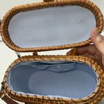 Vintage Handmade Wicker Basket and Leather Crossbody Bag Brown Photo 11