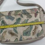 Vintage SAS Handsewn Shoulder Bag Purse Shoes Sparkly Tapestry Leather Trim Boho Tan Photo 2