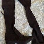 Women’s sock boot size 38 zipper back black faux suede boots Photo 0