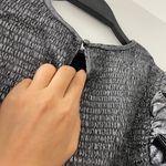 TCEC | NWOT | Metallic Smocked Puff Sleeve Top | S | Dark Grey | CT7721 Photo 4