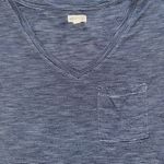 Aerie  Navy Blue Striped V-Neck Shirt Photo 2
