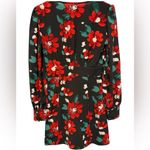 Urban Outfitters  Michelle Dress Plunging Neckline Floral Red Black Size Small Photo 2