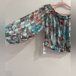 Unique Vintage Floral Women's Top - Multicolor 💐🩵🌸 Photo 3