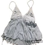 Illa Illa  Blue Lace Raw Hem Top Photo 1