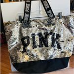 PINK - Victoria's Secret Victoria secret pink flip sequin gold/silver bling tote bag Photo 0