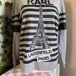 Karl Lagerfeld  Gray and Black Eiffel Tower Sweater Photo 1