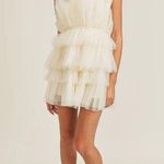 VICI NEW  Lillie Tulle Strapless Mini Dress White Cream sz XS Photo 0