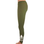 Adidas Originals Olive Green Adicolor Trefoil Low Rise Stretch Knit Leggings S Photo 1