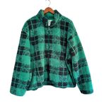 Aerie OFFLINE Green Black Plaid Quarter Zip Fleece Pullover XXL/TTG Photo 1