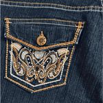 Anita Jeans Womens Dark Wash Straight Leg Bling Embroidered Curvy Fit Size 11 Blue Photo 4