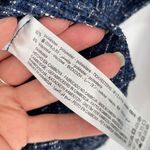 ZARA  Womens Tweed‎ Off The Shoulder Square Neck Long Sleeve Top Blue Small NWT Photo 7