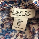 Rachel Zoe  size small Blue Floral top with metallic detail Photo 2