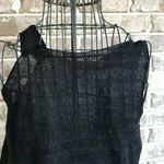 Stella Carakasi Black dress Sz XS Asymmetrical Semi Sheer Linen Nylon B… Photo 2