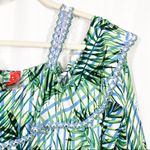 Red Carter Palm Party Swim Cover Mini Dress Tropical Hawaiian Aloha Vacation Photo 6