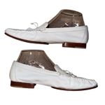 Van Eli Women's White Leather Loafers Size 8.5 Narrow S Casual Bow Detail Photo 2