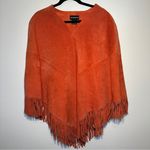 MetroStyle  Authentic Leather Poncho Size S Orange Photo 0