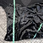 Eva Mendes NY&C medium womens black velvet v neck long sheer sleeve blouse sexy Photo 4