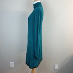 Title Nine Sweater Dress Small Teal Synergy Striped Mockneck Long Sleeve Stretch Photo 9