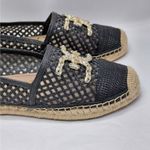 Sam Edelman  Womens Espadrille Flats Size 9 Black Raffia Mesh Logo Slip On Shoes Photo 6