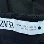 ZARA  Black Linen Sleeveless Ruched Cross Back Cami Camisole Mini Tank Dress M Photo 6