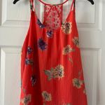 Skies Are Blue Orange Floral Claudel Crochet Back Top - Size Medium Photo 1