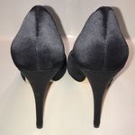 Grazia Women’s Black Satin Rhinestone Jewel Embellished Peep Toe Stiletto Heels Size undefined Photo 4