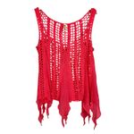 Shoreline Crochet Hot Pink Boho Tank Swim Coverup Festival Resortwear Top Sz 2XL Photo 1