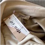 Cream and Tan Peplum Button Down Shirt Size L Photo 8