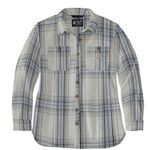 Carhartt  Women’s Cream Blue Loose Fit Twill Plaid Shirt Size XL NEW with Tags Photo 0