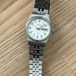Seiko SQ Vintage Ladies Watch Light Silver Dial Stainless Bracelet Date Window Photo 4