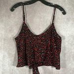 SheIn  | Black & Red Heart Print Tank Crop Top | Size Medium Photo 0