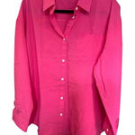 Foxcroft Women's 2XL Pink Oversized Button-Up Shirt Long Sleeve Casual Photo 0