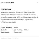 FitFlop ‎ Superskate Mule Midnight Navy Velvet Blue Size 5 New Photo 7