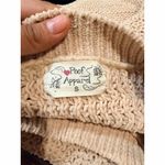 Poof Apparel Women's Beige Open Knit Crew Neck Sweater Size S Photo 1