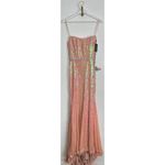 Mac Duggal  Sequined Strapless Rhinestone Belt Gown in Coral Size US 2 Photo 3