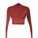 NWT ANNA OCTOBER Terracotta Knit Polo Cropped Top XL Red Photo 1