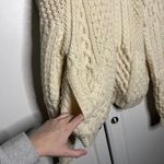 Carraig Donn Irish Wool Cableknit Aran full zip Sweater White Size M Photo 7