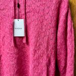 NEW NAADAM Soft Pointelle Knit Geo Pattern Alpaca Blend Hoodie Rose Pink Small S Photo 8