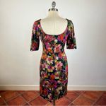 Erdem Floral 3/4 Sleeve Midi Dress Pink Size 8 Photo 4