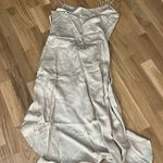 Cult Gaia Natasha Dress High Low Satin Tie Front Sand Nude Photo 5