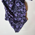 Free People Intimately  One Shoulder Floral Bodysuit Purple Size Medium Photo 2