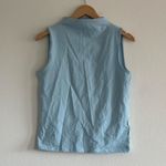 J.Crew Stretch Cotton Blend Mockneck Tank Top in Chateau Blue, Size Medium Photo 1