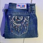 GRACE IN LA  jeans size 32 Women's Feather Embroidery Mid Rise Bootcut Jeans Photo 12