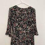 Kaileigh Gretta Greta Knit Dress Dark Green Pink Floral 3/4 Sleeve Bell Sleeve L Photo 12