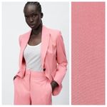 ZARA NEW Salmon Pink Viscose Blend Cropped Pants Size 6 Photo 4